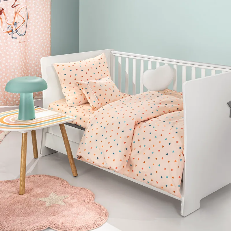 Σεντόνια Κούνιας (Σετ) 115X170 Guy Laroche Bebe Amore Salmon Χωρίς Λάστιχο (115x170)