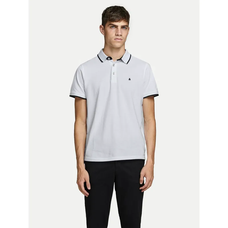 Jack & Jones Polo Paulos 12136668 Λευκό Slim Fit