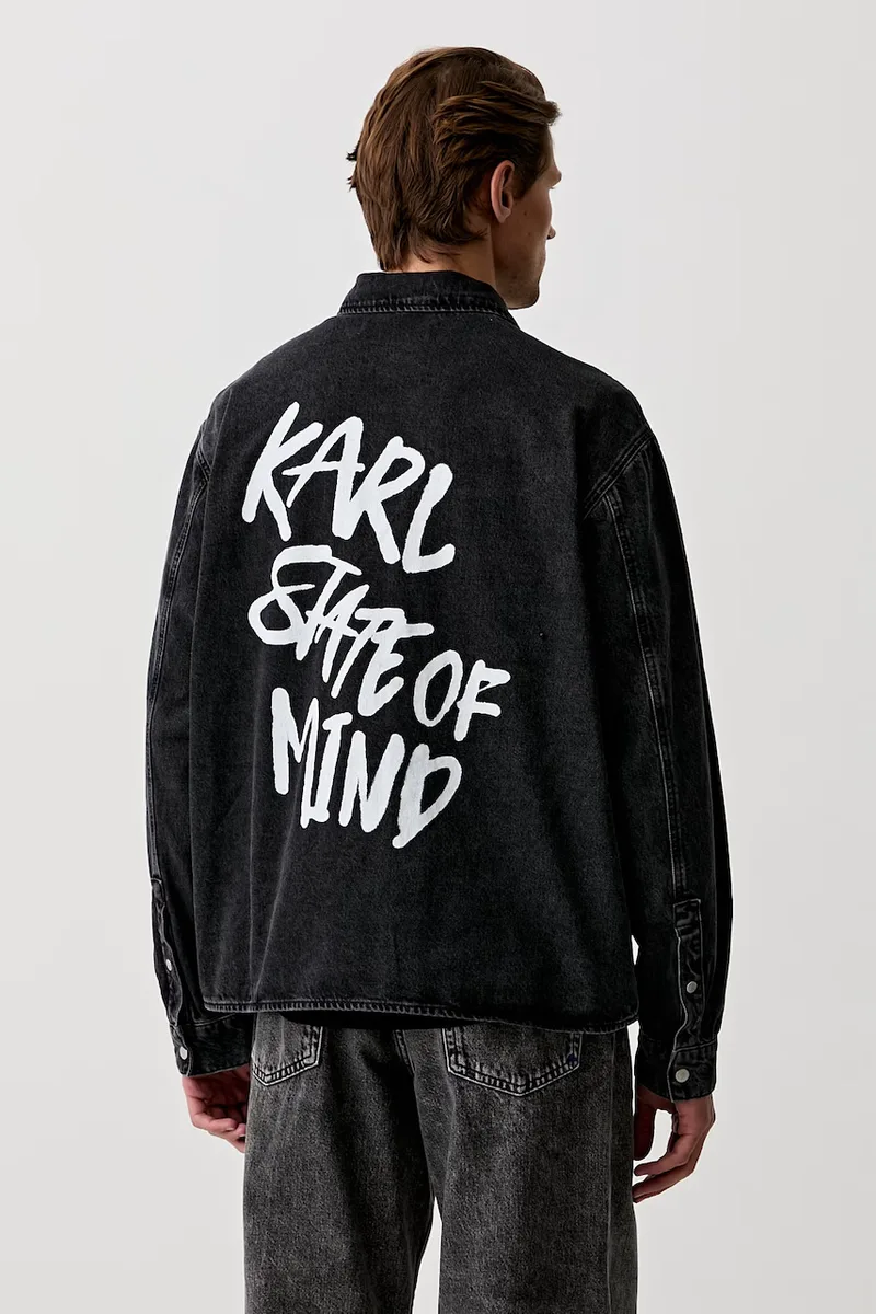 Karl Lagerfeld Jeans πουκάμισο ανδρικό ντένιμ