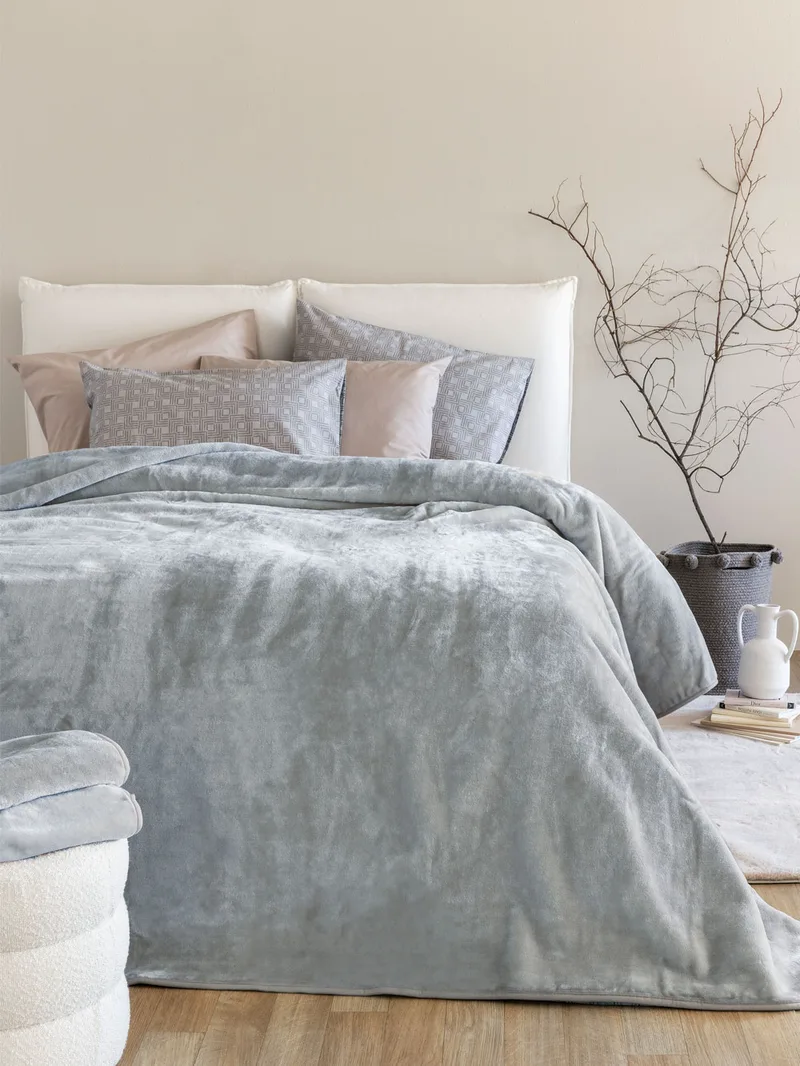 Κουβέρτα Βελουτέ 160x220 DREAM VELOUR/3 ASH - Palamaiki