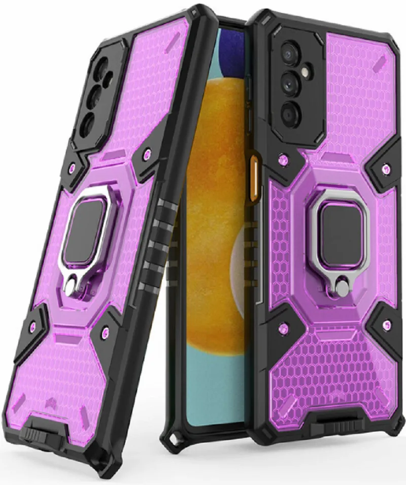 Techsuit Honeycomb Armor - Ανθεκτική Θήκη Samsung Galaxy M52 5G με Μεταλλικό Ring Holder - Rose Violet (5949419028340)