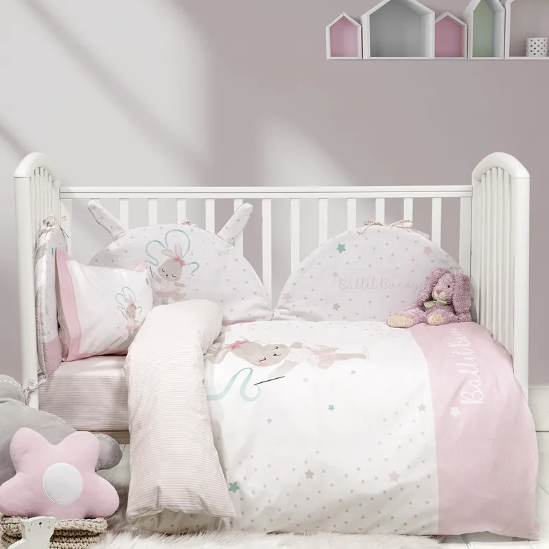 Σεντόνια Κούνιας (Σετ) Nima Baby Ballet Bunny Χωρίς Λάστιχο 120x170 Χωρίς Λάστιχο 120x170
