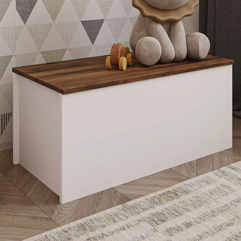Σιφονιέρα Florya - White, Rustic Walnut 382Nrc2601 (90x45,5x45 cm)