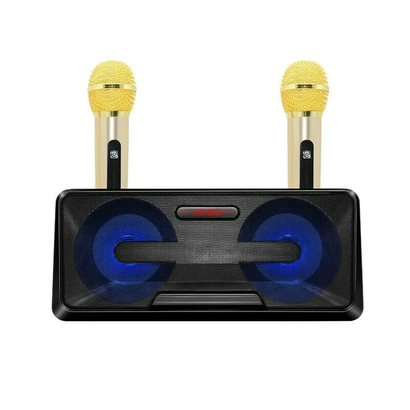 φορητό ηχοσύστημα bluetooth usb/sd karaoke 20watt με 2 μικρόφωνα mp3 player sdrd sd-301 σε μαύρο χρώμα