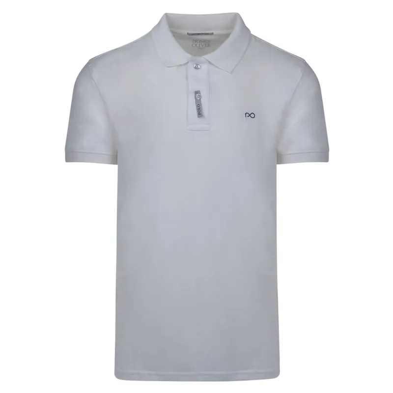 Brand New Polo Double Pique Λευκό 100% Cotton (Regular Fit)