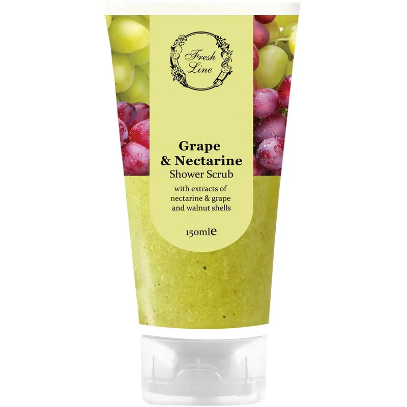 Fresh Line Grape & Nectarine Shower Scrub Δροσερό & Απολαυστικό Απολεπιστικό Σώματος για το Ντους Φυσικής Σύνθεσης με Σταφύλι & Νεκταρίνι 150ml