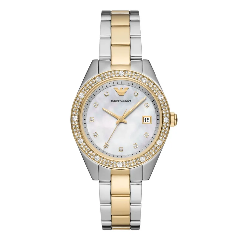 Emporio Armani Three-Hand Date Two-Tone Stainless Steel Watch AR11520