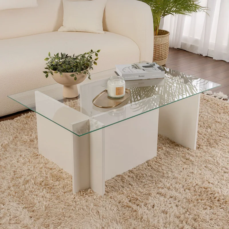 Τραπέζι Σαλονιού Vetrino - Wooden White 353Nrd1108 (105x40x65)