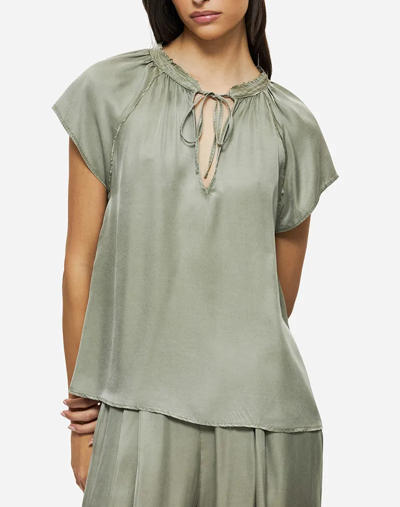 DIRTY LAUNDRY RELAXED RAGLAN TOP DLWWT000009-VINTAGE GREIGE Gray