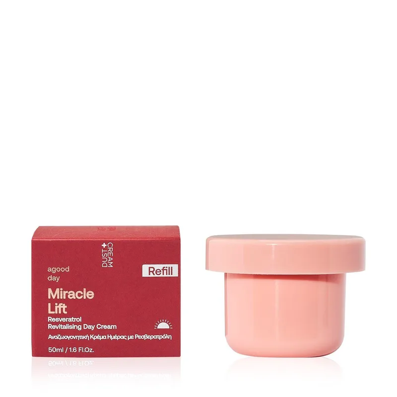 REFILL ΚΡΕΜΑΣ ΗΜΕΡΑΣ ΓΙΑ ΑΝΑΖΩΟΓΌΝΗΣΗ A GOOD DAY MIRACLE LIFT ΜΕ ΡΕΣΒΕΡΑΤΡΟΛΗ 50ML
