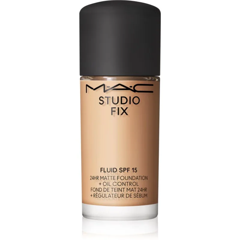 MAC Cosmetics Mini Studio Fix Fluid SPF 15 24HR Matte Foundation + Oil Control ματ μεικ απ SPF 15 απόχρωση NW15 15 ml