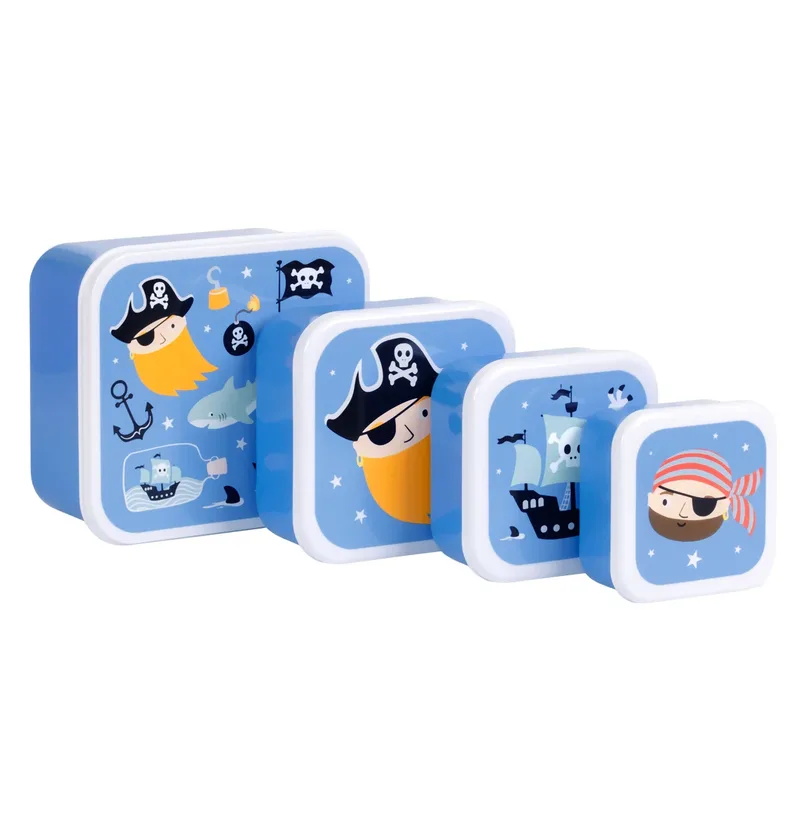 A little lovely company: Σετ 4 δοχεία φαγητού Lunch &amp; Snack Box -Pirates