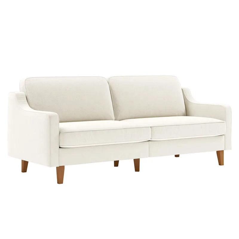 Τριθέσιος Καναπές Robin 3 - Milk Froth, Walnut 918Cmf1150 (205x16x87)