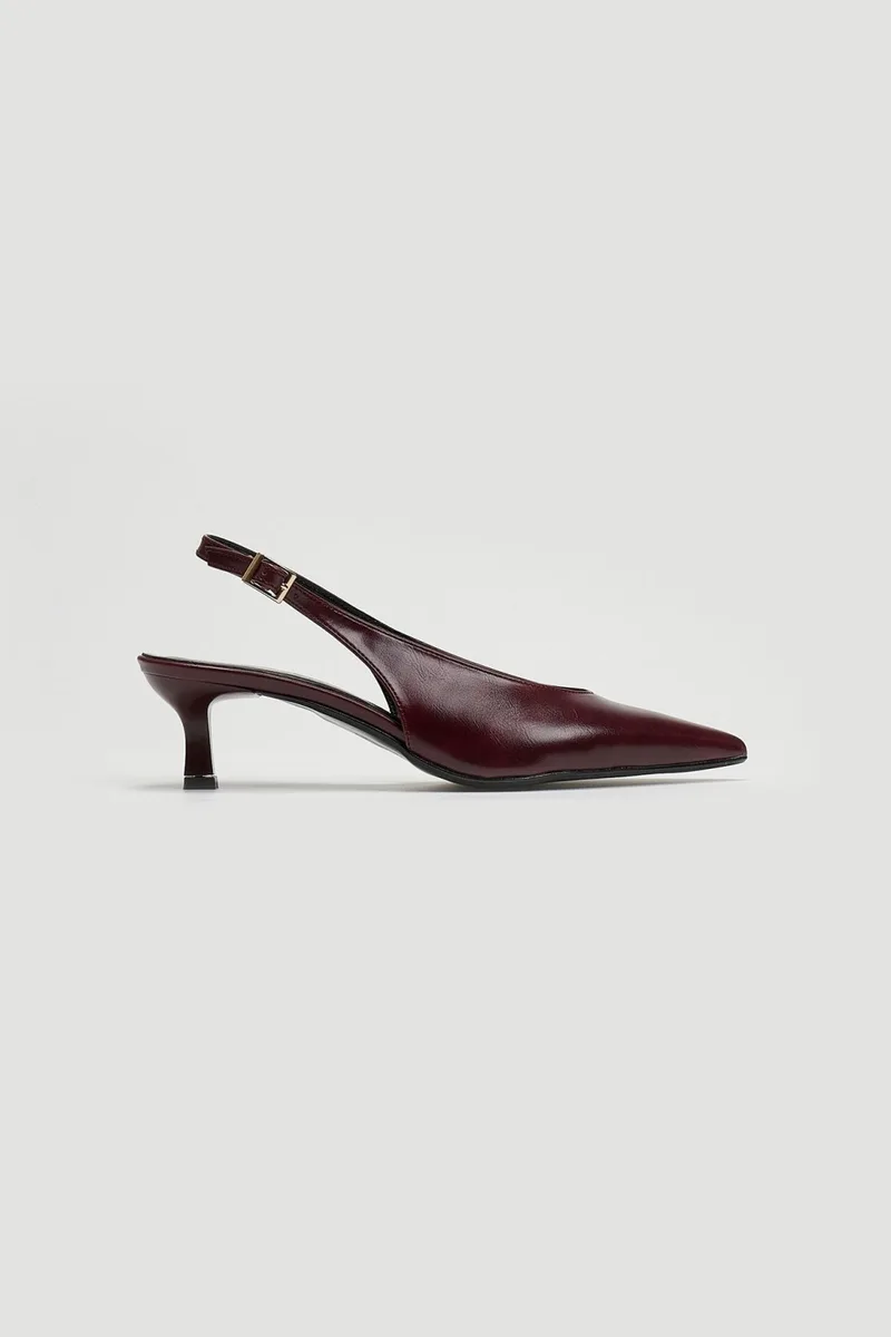 TFP Slingback Pointed-Toe Pumps - 360 - Burgundy