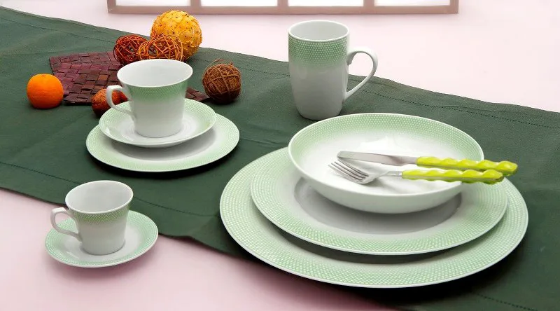 Σετ Κούπες 6τμχ Πορσελάνης 360ml Bonito Green CRYSPO TRIO 26.454.20 (Υλικό: Πορσελάνη, Χρώμα: Πράσινο ) - CRYSPO TRIO - 26.454.20-green