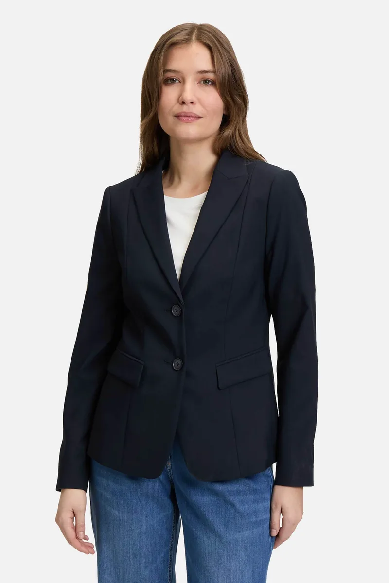 Betty Barclay γυναικείο σακάκι μονόχρωμο με τσέπες μπροστά - 4200/1080 Μπλε Σκούρο