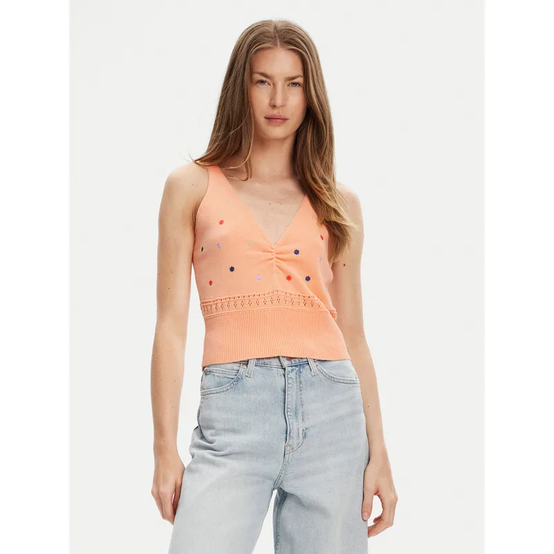 United Colors Of Benetton Τοπ 10C1EH01A Πορτοκαλί Regular Fit