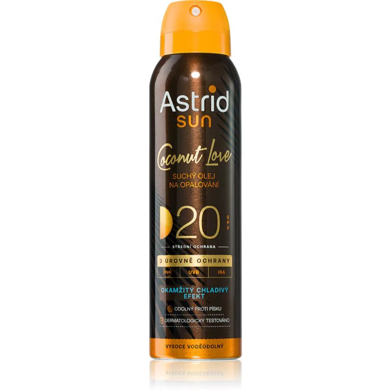 Astrid Sun Coconut Love ξηρό αντηλιακό λάδι SPF 20 Μεσαία προστασία από τον ήλιο 150 ml