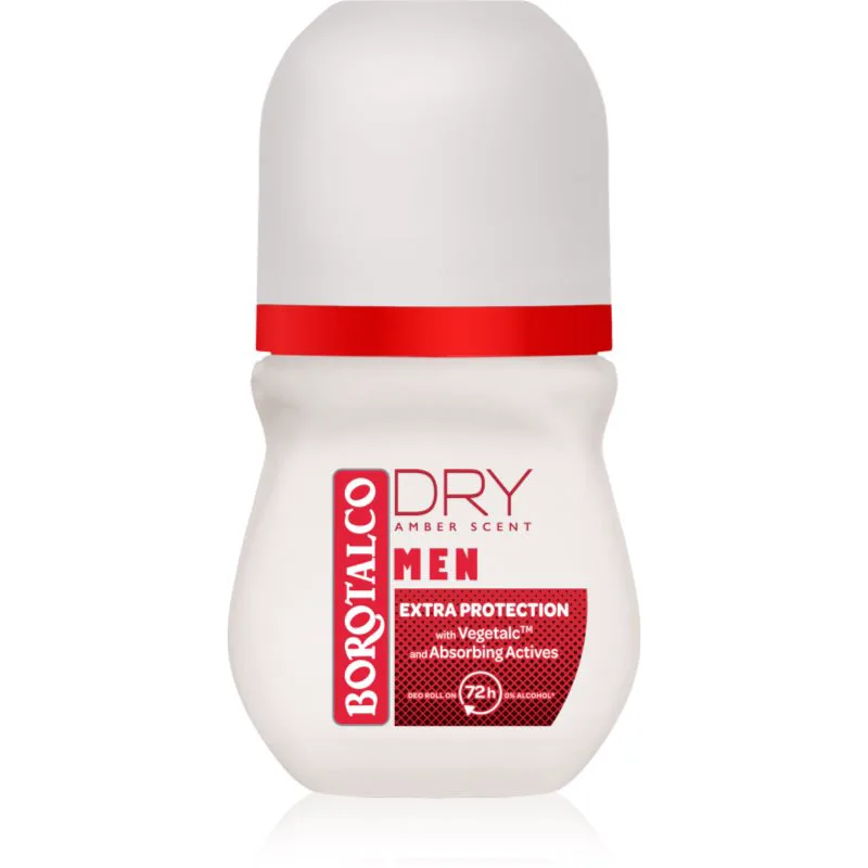 Borotalco MEN Dry Αποσμητικό roll-on 72 ώρες αρώματα Amber 50 ml