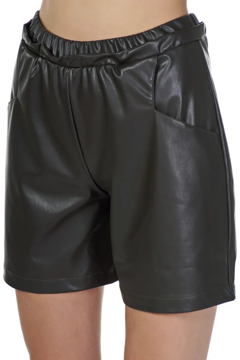 Σορτς Kendal + Kylie Vegan Leather KKW352102-BLACK Γυναικείο