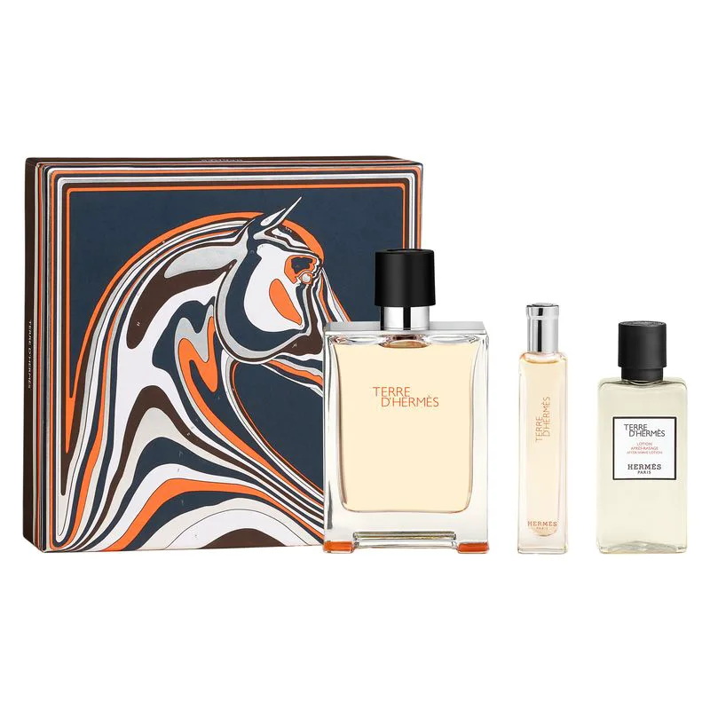 Hermès Terre D'Hermes Eau De Toilette 100ml + Eau De Toilette 15ml + Aftershave Lotion 40ml Gift Set