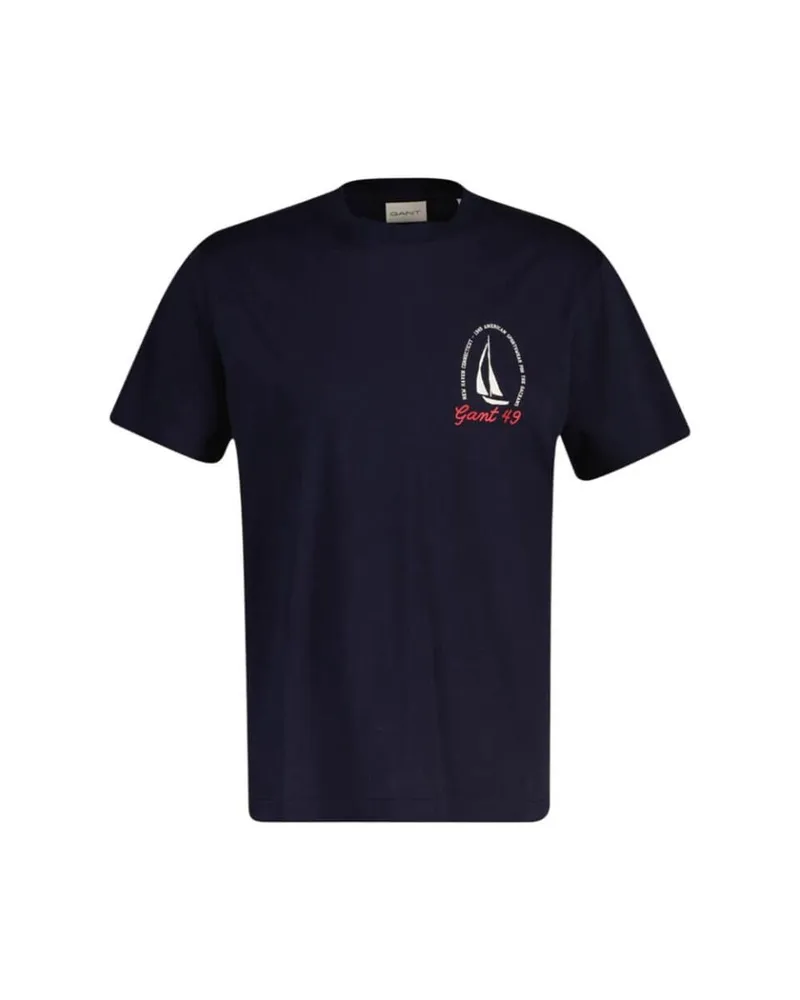 Gant Ανδρικό Graphic Κοντομάνικο T-Shirt 2003404 Μπλέ