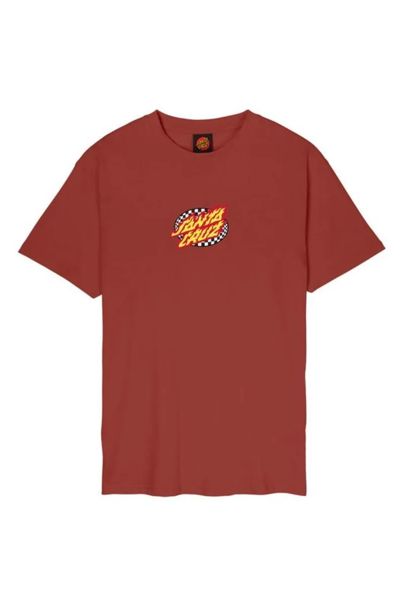 SANTA CRUZ T-Shirts Oval Check Flame Front T-Shirt - Κόκκινο-SCA-TEE-11416-RED