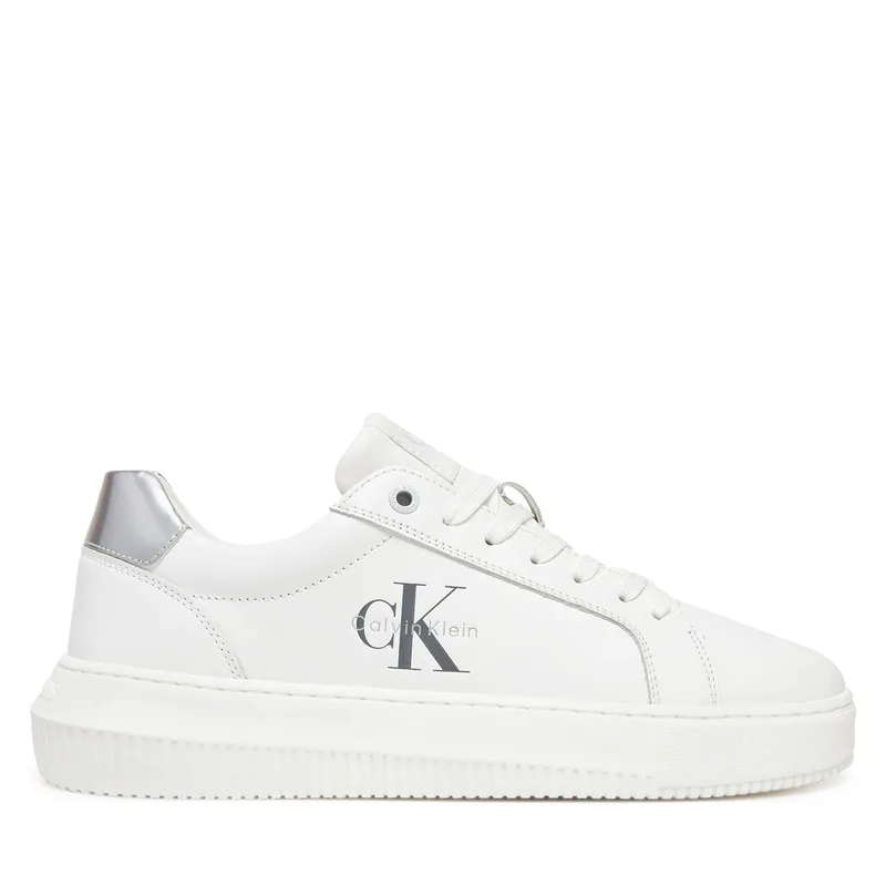 Αθλητικά Calvin Klein Jeans Chunky Cupsole Lth Silver YW0YW01876 Λευκό