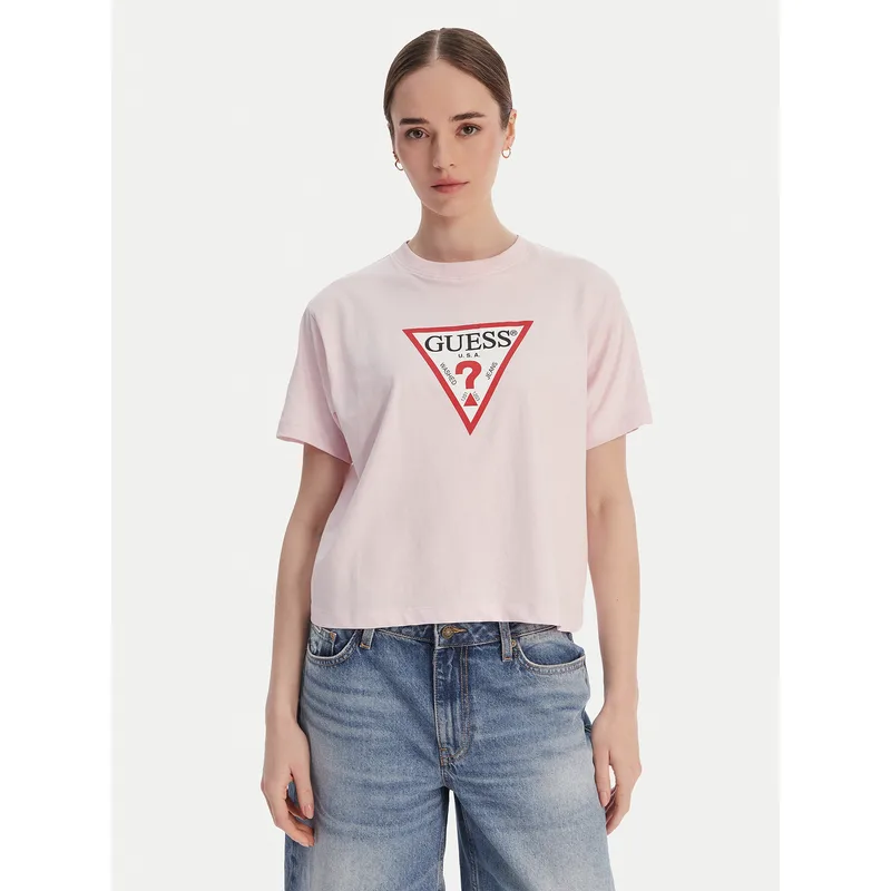 Guess Jeans T-Shirt W4YI73 K8HM0 Ροζ Regular Fit