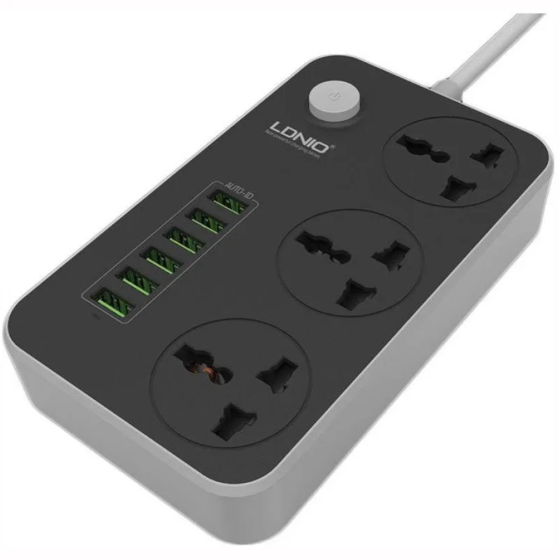 πολύμπριζο ldnio sc3604 με 6 θέσεις usb