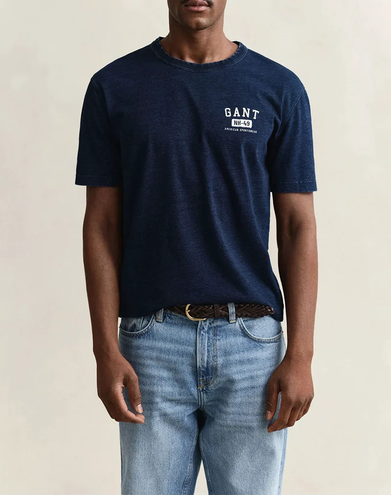 GANT ΜΠΛΟΥΖΑ ΚΜ INDIGO SS TSHIRT 3G2003393-969 Indigo