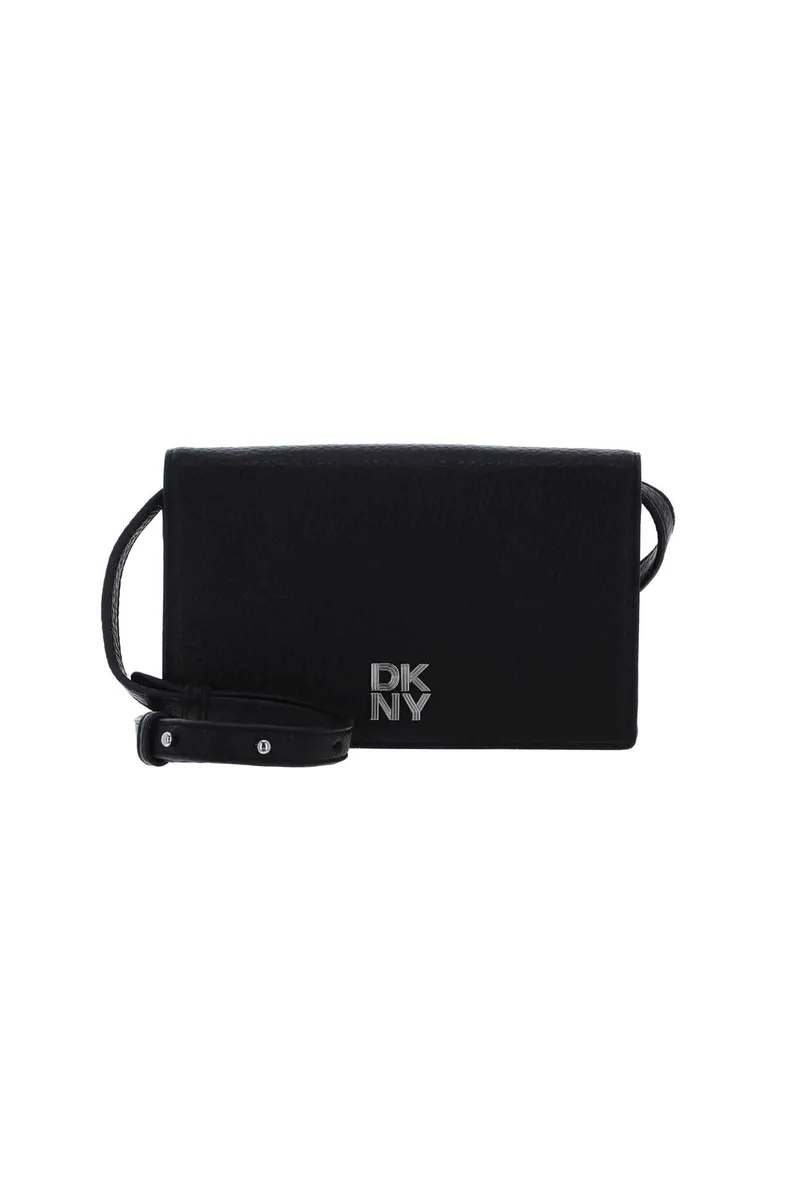 DKNY γυναικείο τσαντάκι clutch με μεταλλικό λογότυπο "Etta" - R445AH95 Μαύρο
