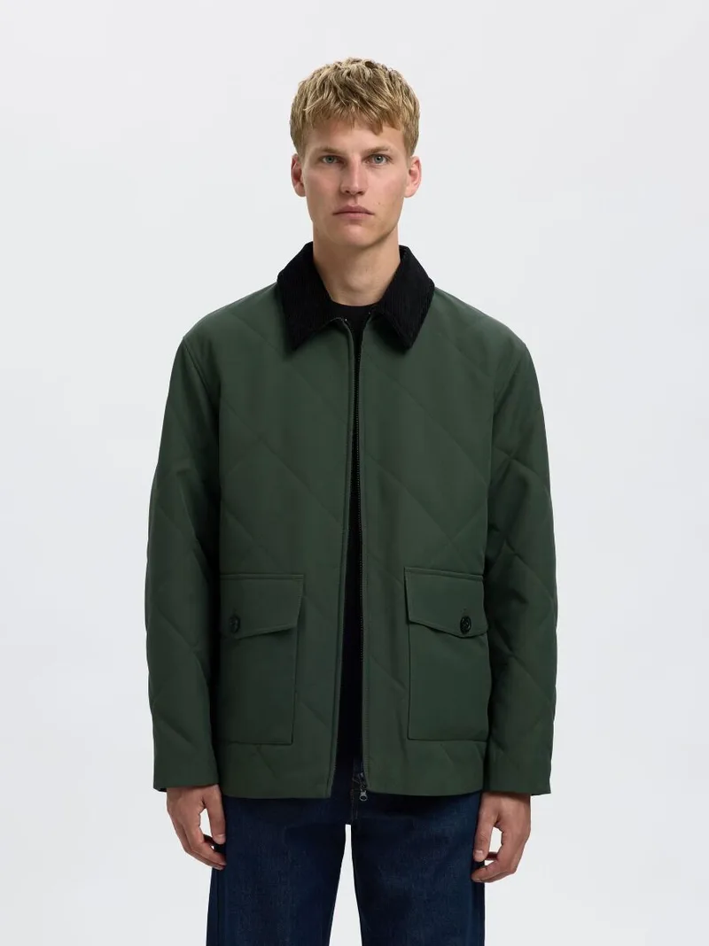Selected Carlos Ανδρικό Padded Quilted Jacket 16099913 Χακί
