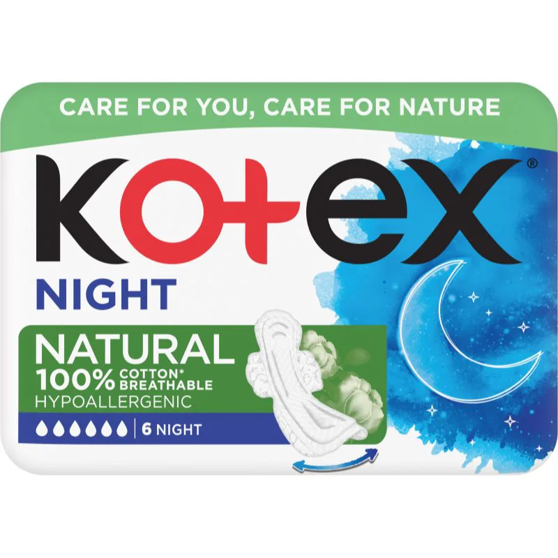 Kotex Natural Night σερβιέτες 6 τμχ