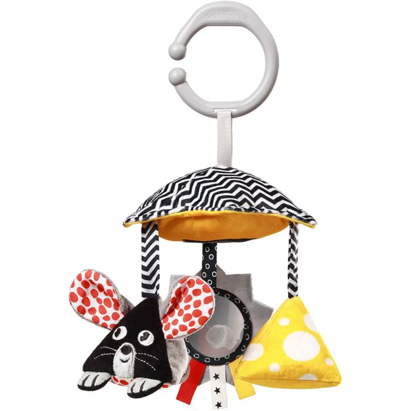 BabyOno Mouse κρεμαστό παιχνίδι δραστηριοτήτων με έντονα χρώματα 0m+ 1 τμχ