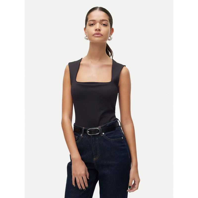 Vero Moda Τοπ Million 10312751 Μαύρο Slim Fit