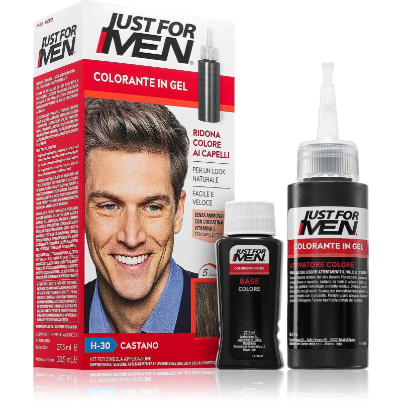 Just for Men Color Kit βαφή για τα μαλλιά με χρώμα για άντρες απόχρωση H-30 Light Medium Brown 1 τμχ
