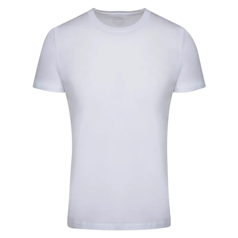 Elegant Logo Τ-Shirt Λευκό Round Neck (Modern Fit)