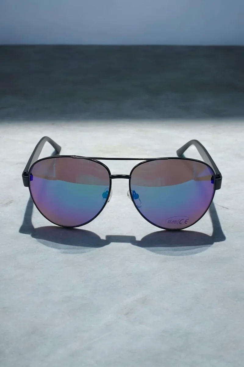 ΓΥΑΛΙΑ ΗΛΙΟΥ ΣΕ ΣΤΥΛ AVIATOR ΜΑΥΡΟ ΣΚΕΛΕΤΟ ΜΕ ΚΑΘΡΕΠΤΗ ΦΑΚΟ