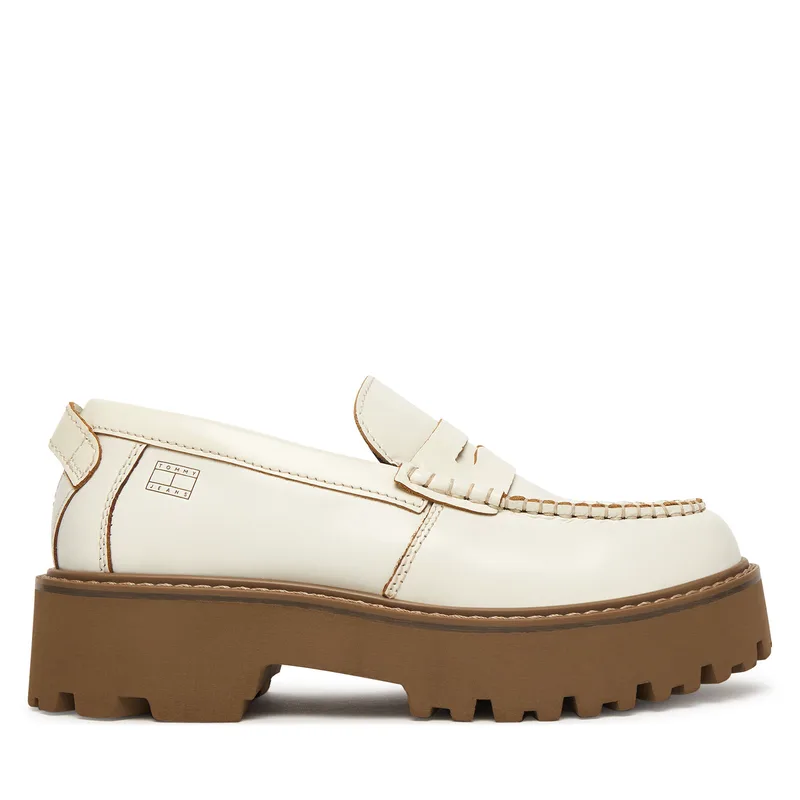 Loafers Tommy Jeans Archive '01 Leather Loafer EN0EN03022 Κρεμ