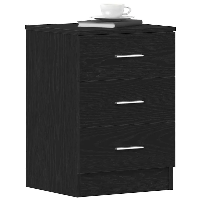 vidaXL Κομοδίνο Μαύρο Δρυς 38x35x55 εκ. από Τεχνητό Ξύλο