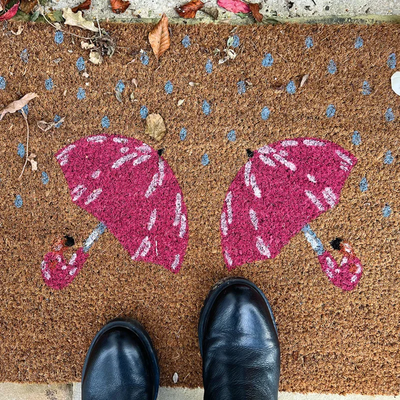 Printed Coir Umbrella Doormat