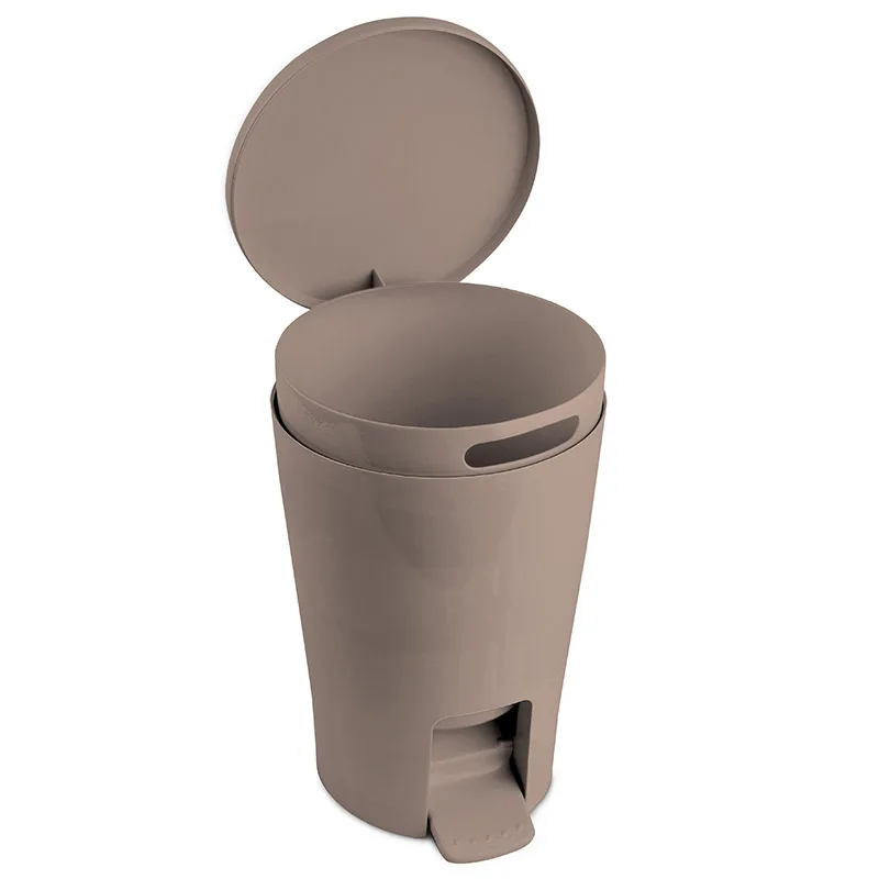 Χαρτοδοχείο Μπάνιου Πλαστικό Καφέ 5lt Diabolo 19x27cm