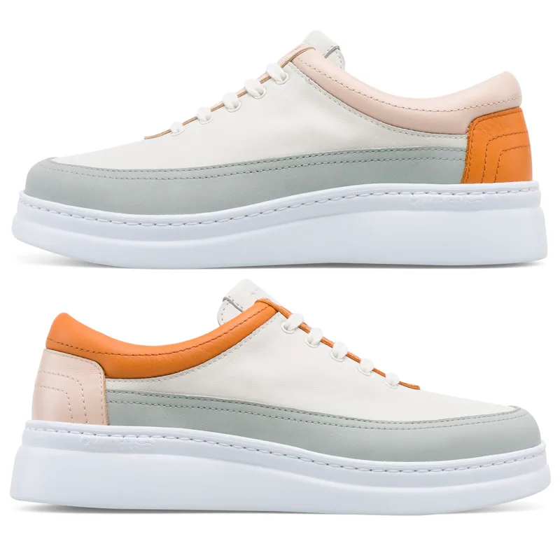 CAMPER Twins - Sneakers Για Γυναικεία - Λευκό,Γκρι,Πορτοκαλί, Μέγεθος 40, Smooth leather