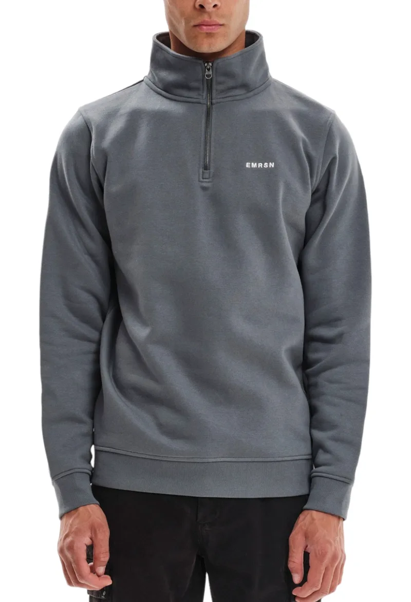 Μπλούζα Μακρυμάνικη Emerson Half Zip Sweatshirt 232.EM20.31-STONE GREY Ανδρικό