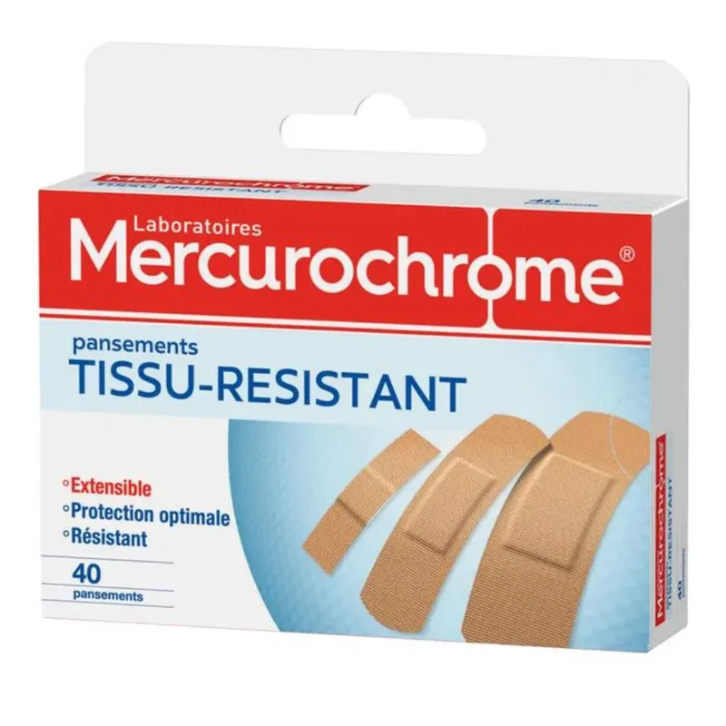 Mercurochrome Resistant Fabric Plasters 3 Sizes x40