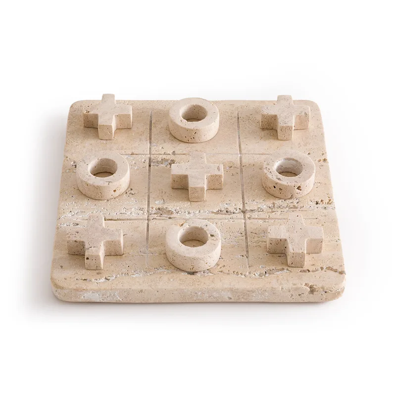 Παιχνίδι τρίλιζα από τραβερτίνη Μ20xΠ20cm