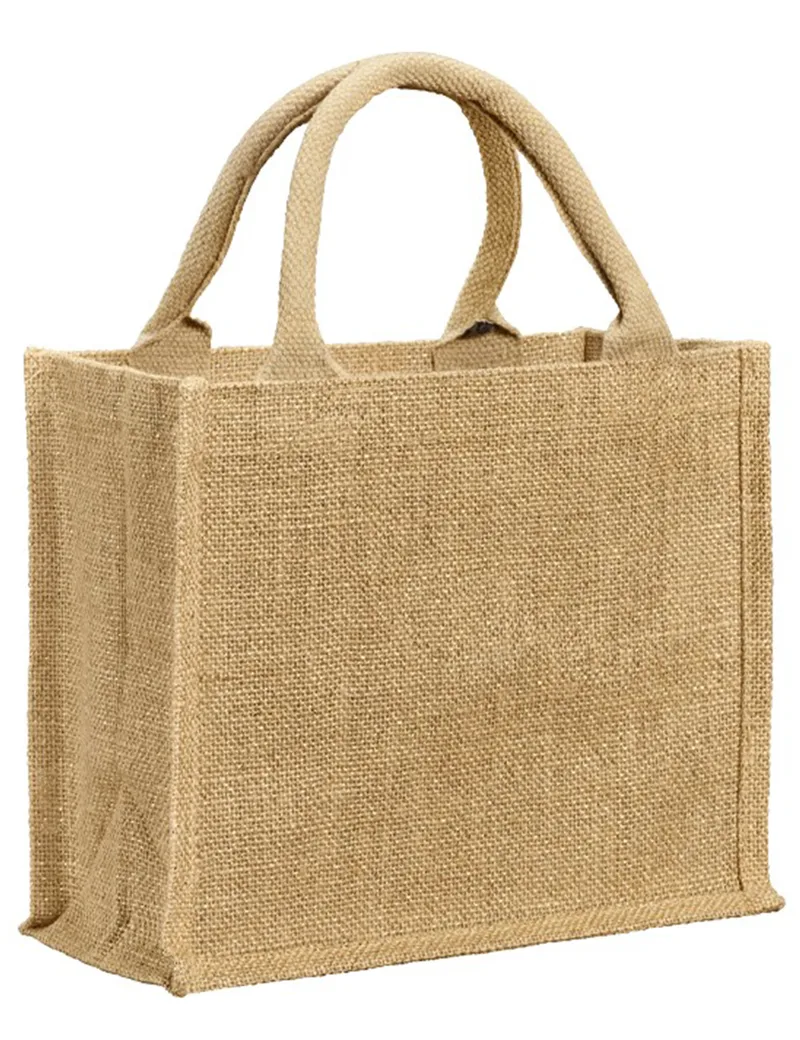Τσάντα από γιούτα και χρυσή κλωστή U-bag Vail Natural