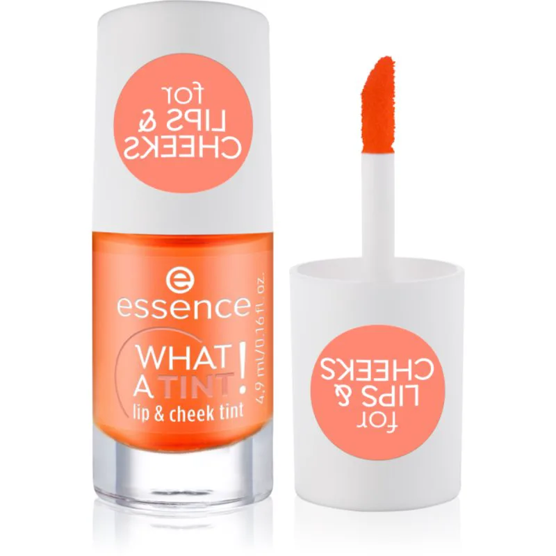essence WHAT A TINT! υγρό ρουζ και λιπ γκλος απόχρωση 03 Peachy Vibes 4.9 ml