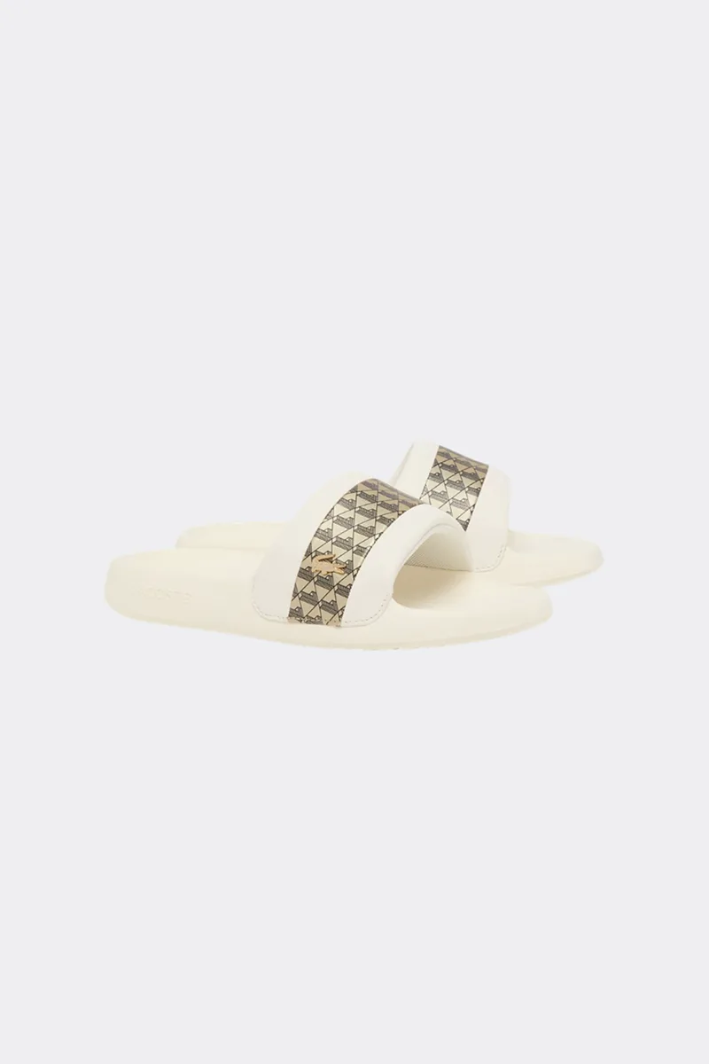 Lacoste γυναικείες σαγιονάρες "Serve Slides Hybrid" - 51CFA003406B Εκρού
